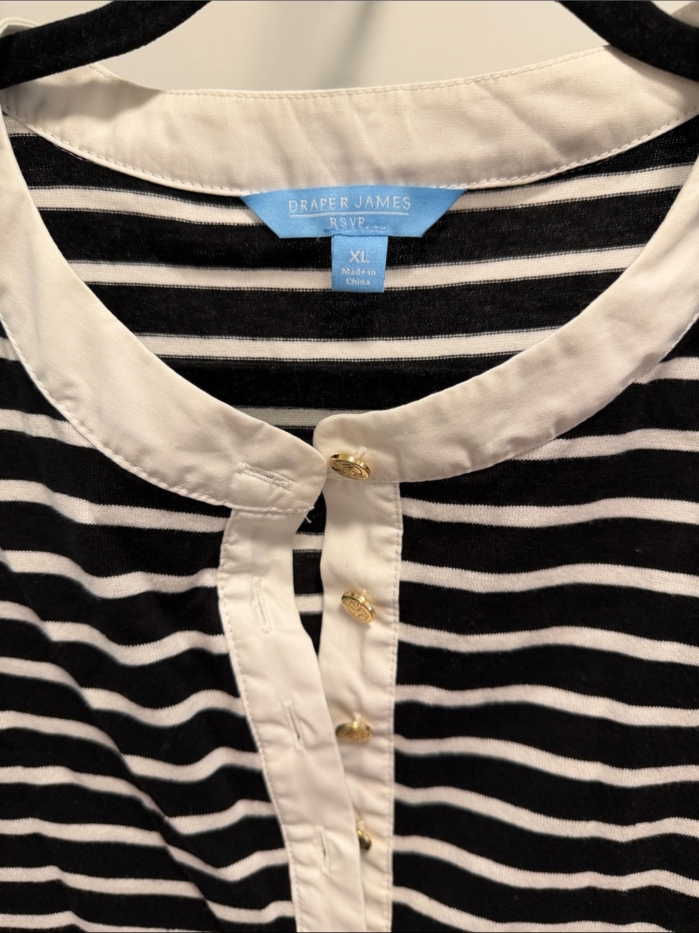 Draper James Black and White Striped Strapless Dress with Contrast Trim - Picture 2 of 4